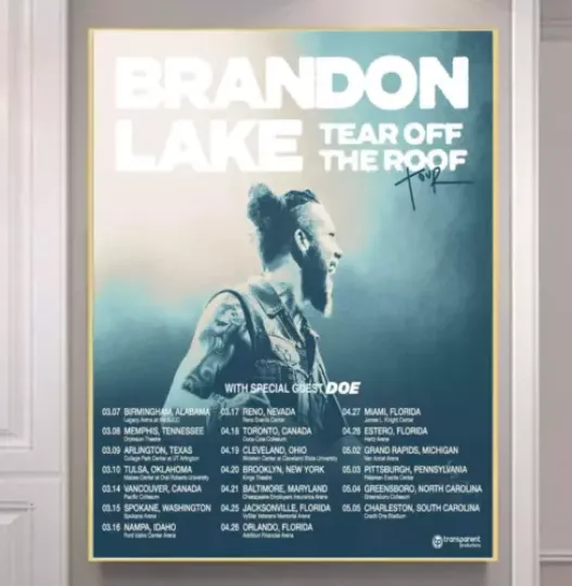 Brandon Lake Tear off the roof Tour - 2024 tour poster