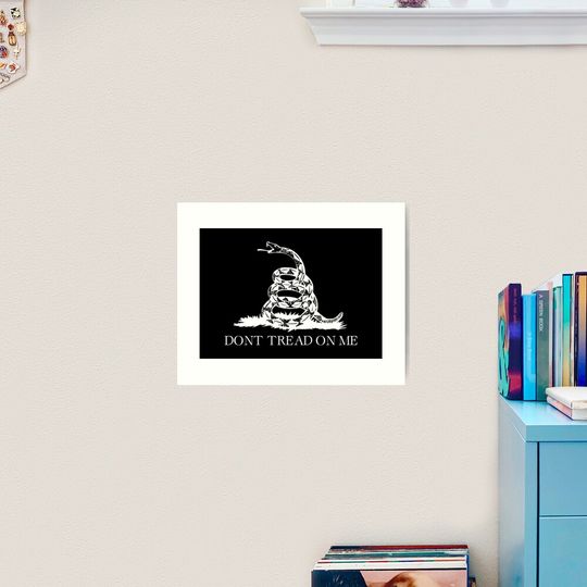 Gadsden flag Don't tread on me Libertarian 2nd amendment 2A black flag HD HIGH QUALITY ONLINE STORE Art Print