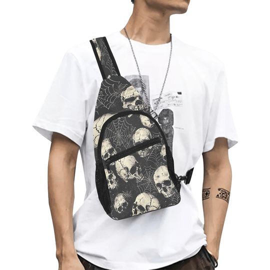 Webs and Skulls Chest Bag