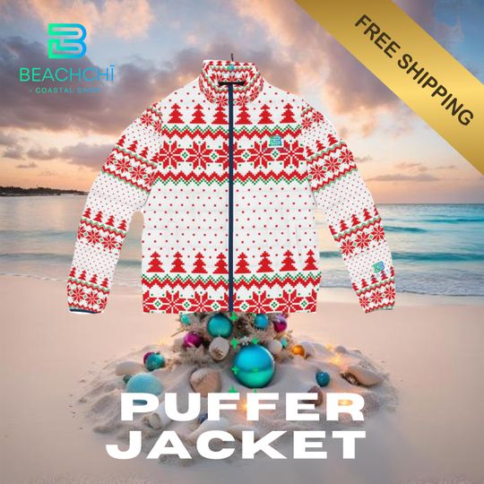 Men's Puffer Jacket, Colorful Winter Coat, Stylish Outerwear. Ski Jacket, Trendy Light Weight Puffy Coat , Beachchi Puffy Coat, Outerwear