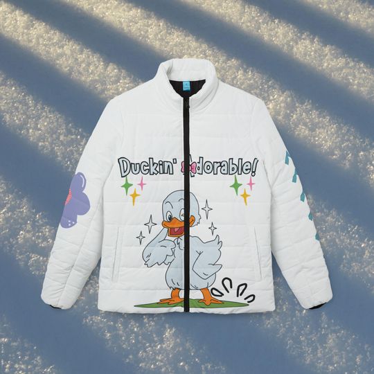 Discover Adorable Fall Puffer Jacket Winter Apparel Cute Duck Print Wear Designer Top Comfy Winter Coat