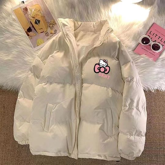 Sanrio Hello Kitty Fashion Cute Black and white Puffer Jacket