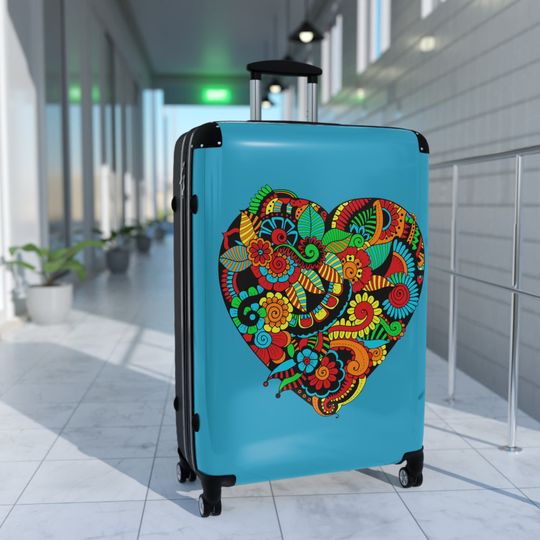 Suitcase, floral inspired, flower lover, nature lovers, inspired,  stylish, unique, gift for him