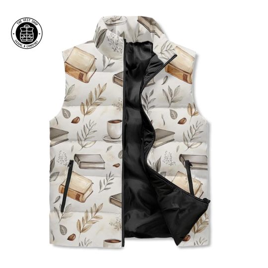 The Ultimate Coffee and Book Lovers Gift: Versatile Lightweight Puffer Vest for Women