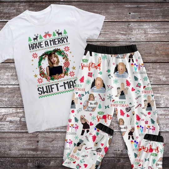 Have A Merry Swift-mas Holiday Pajamas Set, TS Christmas Pajamas Set, T.S Family Pajamas For Adult And Kids