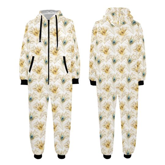 Peacock Pajama Suit Adult Unisex Home Jumpsuit