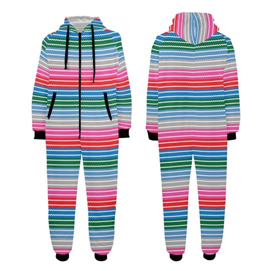 Horror doll Onesie for the family, Rainbow Stripes Hooded Jumpsuit, Halloween onesie, Good V, Good Guys Wanna Play, rainbow onesie