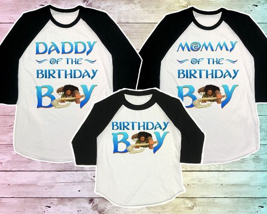 Maui birthday shirt, Moana Maui family birthday tshirt, Maui mommy birthday party shirt Raglan, Moana Boy Birthday Shirt, 1st Birthday, 2nd