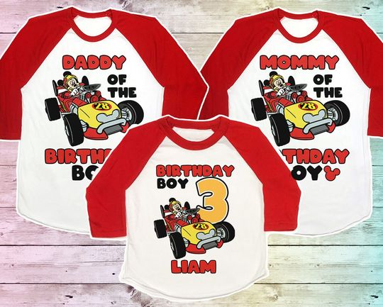 Mickey Roadster Racers Birthday Shirt, Mickey Racers Family Birthday Tshirt,Mickey Racers Raglan, Mickey Party, Mickey Racers outfit