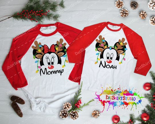 Disney Christmas Reindeer Shirt, Disney Holiday Shirt, Christmas Disney Shirt, Magic Kingdom, Disney Xmas Raglan, Disney Christmas Tree