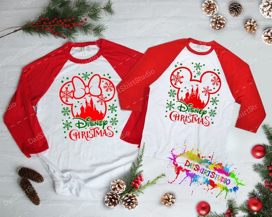 Disney Christmas Crew, Disney Holiday Shirt, Christmas Disney Shirt, Magic Kingdom, Disney Xmas Raglan, Disney Christmas Tree