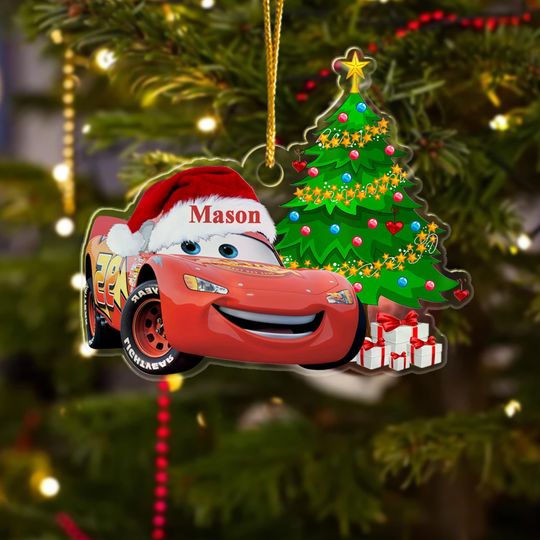 Discover Personalized Lightning McQueen Christmas Ornament, Lightning Cars Christmas Tree Decor, Xmas Holiday Ornament, Christmas Gift For Kid