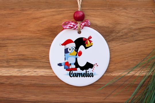 Personalized BlueyDad Character Christmas Ornament, Custom Kids Name Ornament,  Holiday Gift,  Christmas Tree Decor