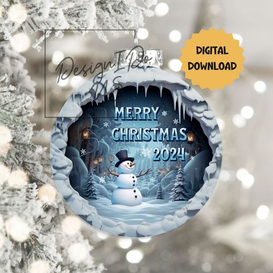 3D Snowman Christmas Ornament