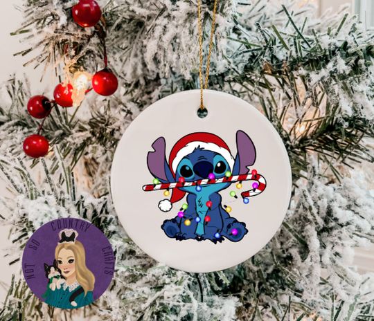 Stitch christmas ornament; personalized; gift for Disney lover