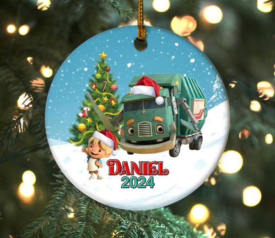 Trash Truck Ornament, Trash Truck Christmas Ornament, Trash Truck Birthday, Trash Truck Gifts, Personalized Christmas Ornament