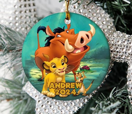 Personalized Lion King Movie Ornament, Disney Lion King Christmas Ornament, Disneyland 2024, Simba Ornament, Christmas Tree Hanging