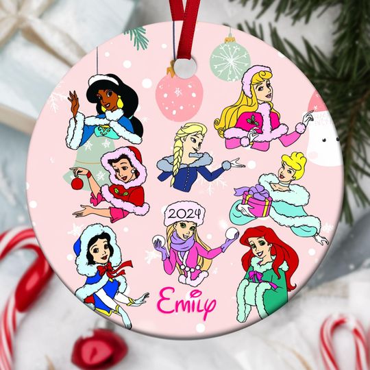 Personalized Disney Princess Christmas Ornament, Disney Princess Ornament, Disney Ornament, Christmas Tree Ornament, Disney Trip