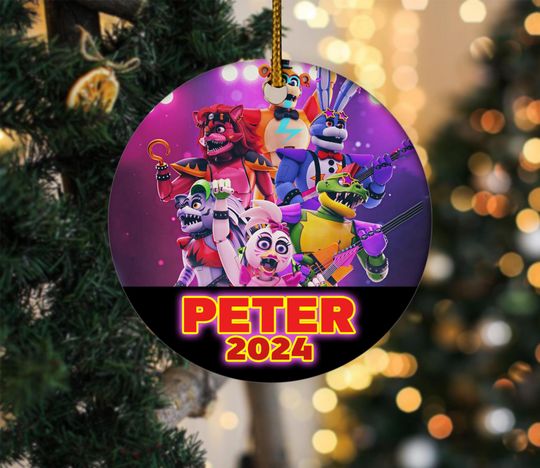 Personalized Five Nights at Freddys Ornament, Fnafs Christmas Ornament, Freddy Gift, Kids Ornament, Freddy Ornament