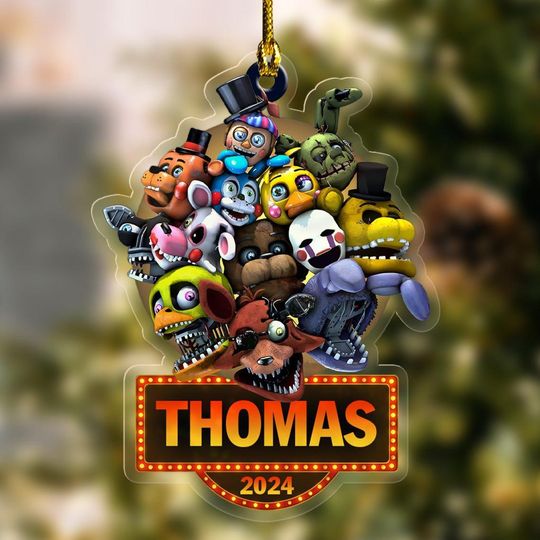Five Nights At Freddys Ornament, 5 Nights At Freddy's Customized, Gamer Ornament, Five Nights Christmas Ornament, Acrylic Ornament