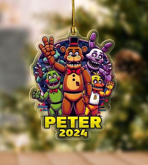 Personalized Five Nights at Freddys Ornament, Fnafs Christmas Ornament, Freddy Gift, Kids Ornament