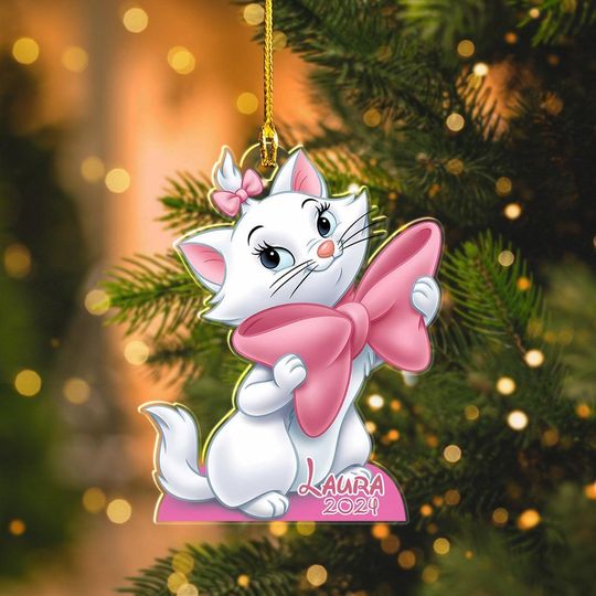 The Aristocats Christmas Ornament, Marie Aristocats Ornament, Berlioz Toulouse Marie Christmas Lights