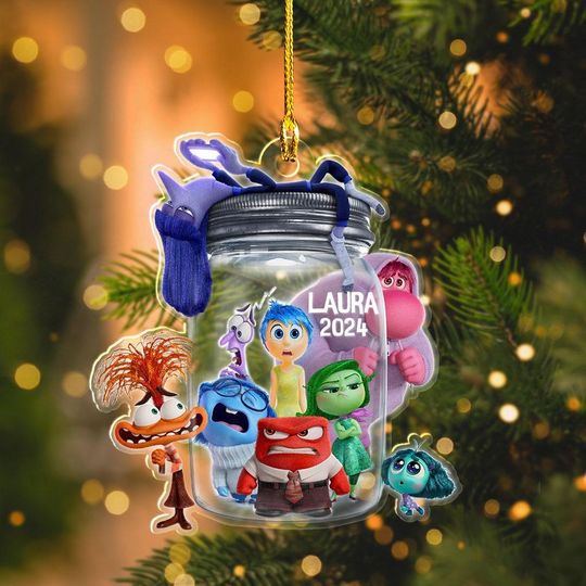 Personalized Inside Out Ornament, Inside Out Acrylic Ornament, Disney Inside Out 2 Movie Characters Ornament