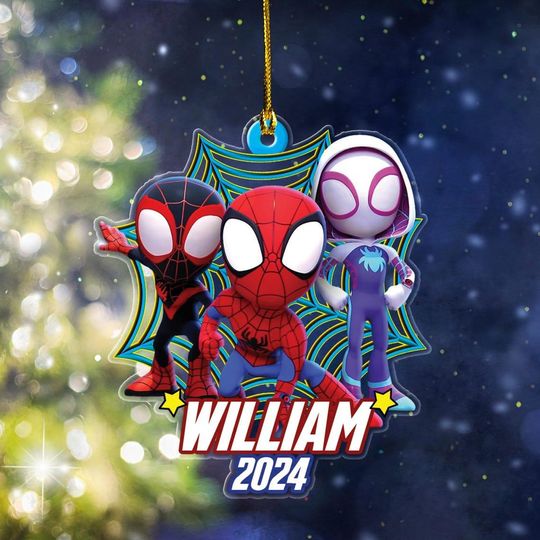Personalized Spidey And His Amazing Friends Ornament, Custom Name Spidey Christmas Ornament, Spidey Boy, Christmas  Ornament