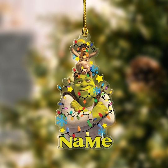 Disney Shrek Christmas Cutout Ornament, Custom Shrek Ornament, Christmas Ornament, Shrek Ornament Xmas Decor, Acrylic Ornament