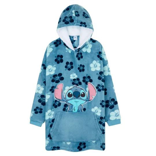 Stitch Flowers Disney Hoodie for Kids, Fleece Oversized Hoodie Blanket