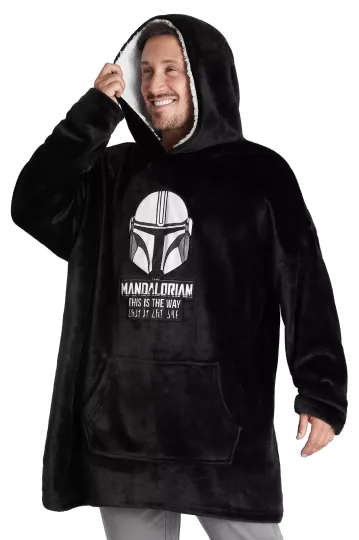 The Mandalorian Mens Hoodie, Fleece Oversized Blanket Hoodie, Gifts for Men