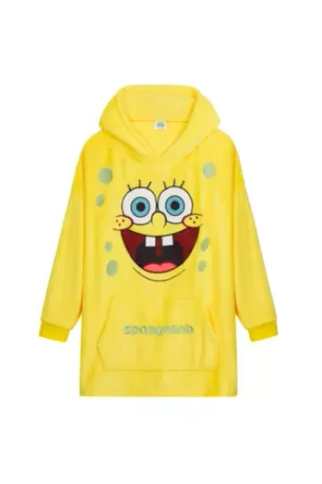 Spongebob Squarepants Kids Boys Oversize Poncho Pocket Long Sleeved Blanket