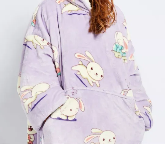 Bunny Lilac Genuine Blanket Hoodie | Winter Merch