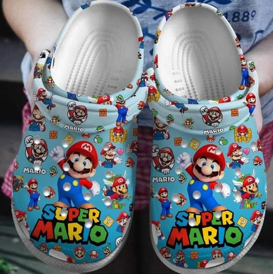 Mario Clogs Shoes, Super Mario Shoes, Super Mario Sandals, Mario Summer Shoes, Summer Shoes, Mens Sandals, Shoes For Women/Men