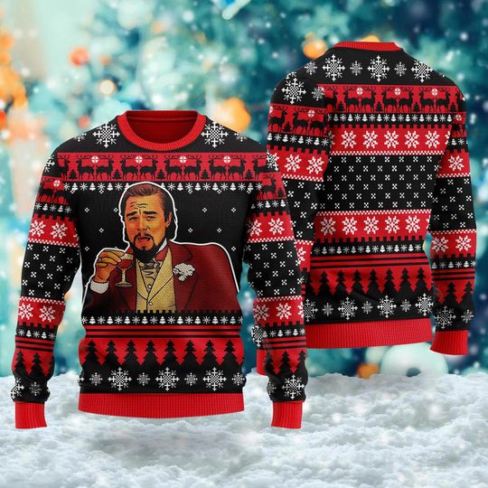 Discover Funny Leo Ugly Christmas 3D Sweater, Man Drinking Wine Xmas Sweatshirt, All Over Print 3D Shirt, Merry Christmas Sweater