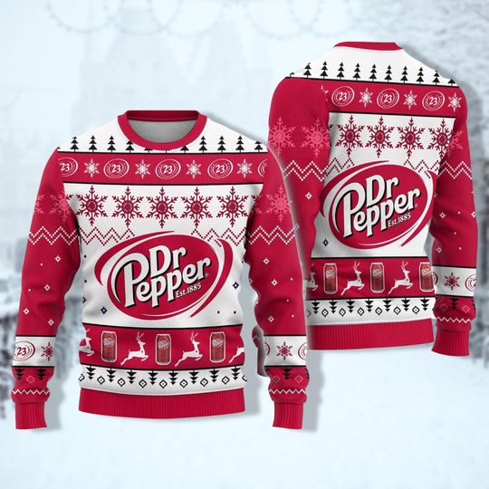 Christmas Dr Pepper Ugly Sweater, Ugly Christmas Sweater, Xmas Sweater For Men, Dr Pepper Shirt, Family Christmas Sweater, Soda Shirt