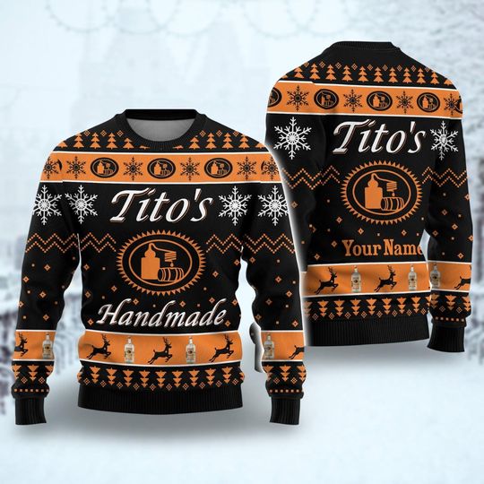 Titos Vodka Christmas Ugly 3D Sweater, Custom Titos Christmas Sweater, Mens Christmas Shirt, Titos Vodka Sweater, Holiday Family Gifts