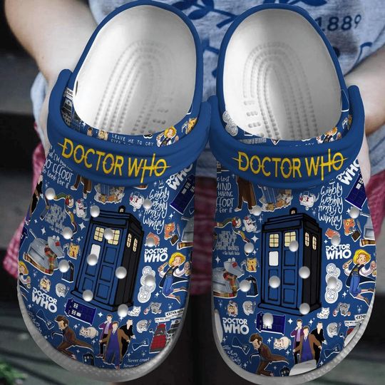 Doctor Who TV Series Shoes, Police Box Starry Night Sandals, Tardis Police Box Slippers, Tardis Police Box, Halloween Shoes, Christmas