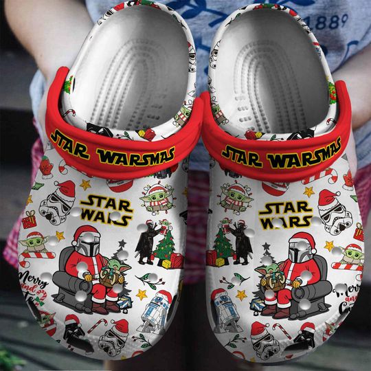 Star Warmas Shoes, Darth Vader Christmas Sneakers, Disney Movie Xmas Sandals, Mandalorian Santa Clause Slippers, Disney Xmas Gift