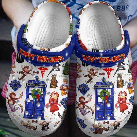 Doctor Who Christmas Shoes, Police Box Dr Who Sneakers, Tardis Police Box Sandals, TV Series Xmas Slippers, Dr Who Fan Gift
