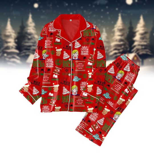 Home Alone Christmas Pajamas, McCallister Home Security Pj Set, Home Alone Kevin Shirt, Movie Xmas Holiday Pjs, Matching Pajamas Family