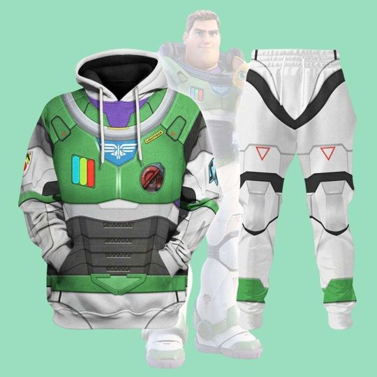 Christmas Buzz Lightyear Costume Cosplay 3D Hoodie Jogger, Disney Toy Story Costume, Disney Workout Pants, Magic Kingdom Gift