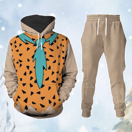 Christmas Fred Flintstone Hoodie Jogger, Cartoon Movie Characters Cosplay Costume, Christmas Family Matching Outfits, Gift For Fan