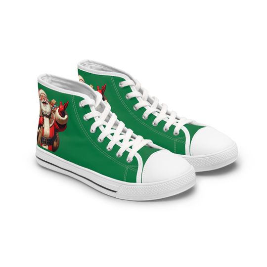Festive High Top Sneakers - Perfect for Christmas Cheer, Holiday Gatherings, Casual Wear, Unique Gift, Celebrate in Style