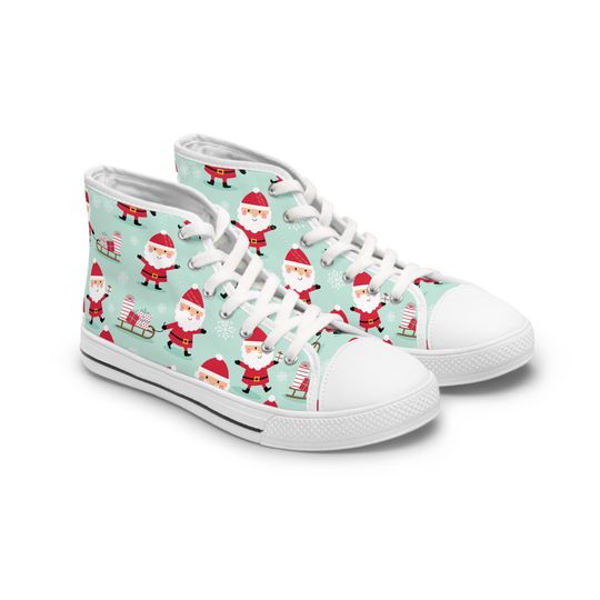 Santa and Sled Women's High Top Sneakers