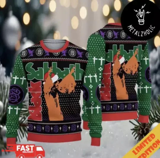 Black Sabbath Rock Band Fans Lover Christmas Gift 2024 Ugly Sweater