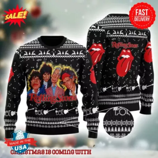 The Rolling Stones Band Funny Ugly Christmas Sweater 2024