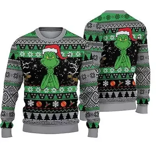 The funny character Ugly Christmas Sweater, The funny character Ugly Sweater All Over Print