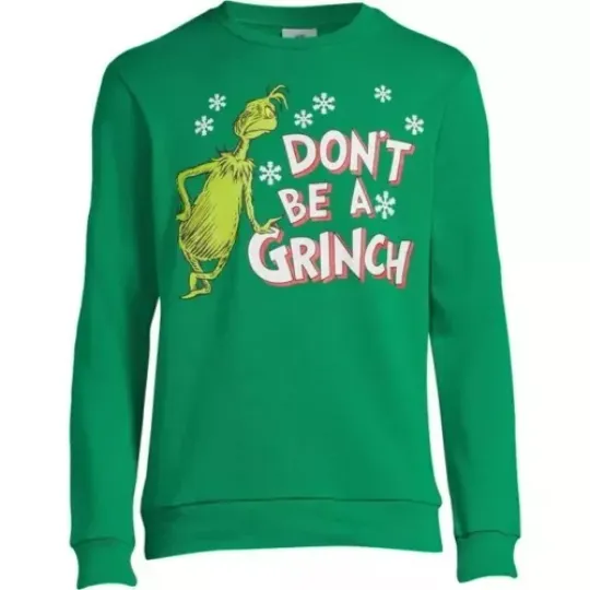 Seuss Geisel THE funny character CHRISTMAS SWEATSHIRT UGLY SWEATER "DON'T BE A funny character"