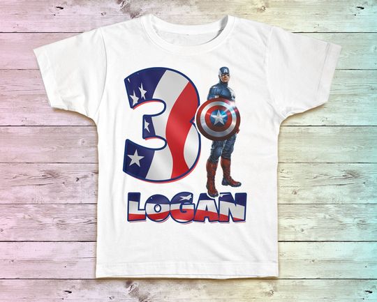 Captain America Birthday Shirt, Captain America Birthday Tshirt, Captain America Outfit, Captain America Birthday Party